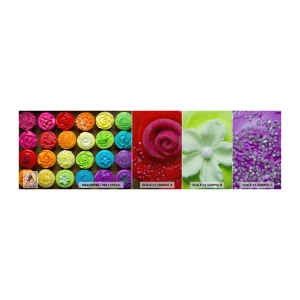 Muestra de fotomural Premium Canvas - Cada uno diferente - todos deliciosos - Gastronomía, galletas coloridas, 3D - 100x30 cm