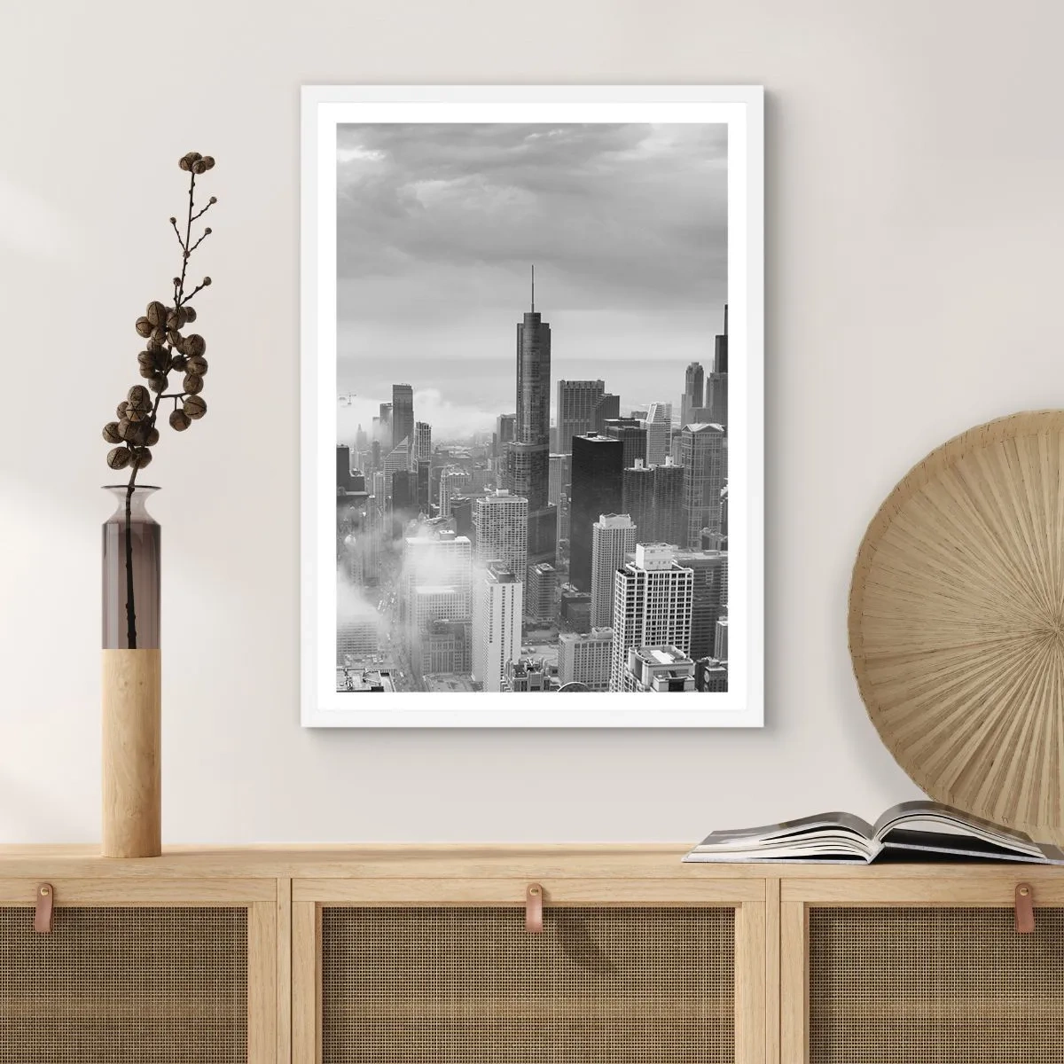 Póster en marco blanco - Paisaje americano - 50x70 cm