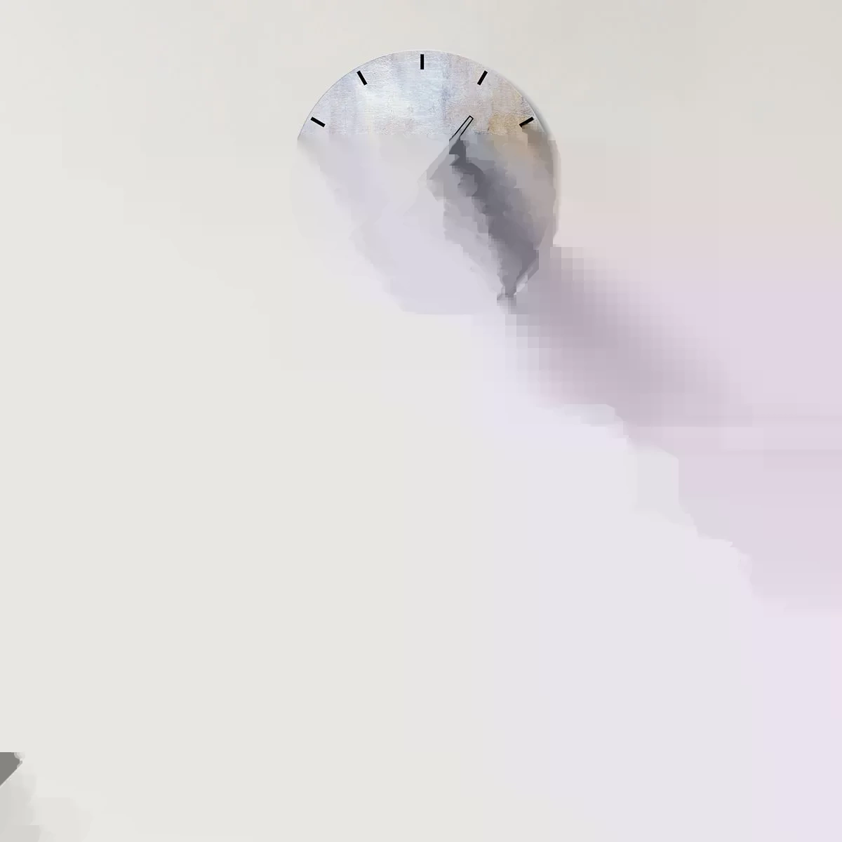 Reloj de pared - Reloj de vidrio - Tonos de color - 40x40 cm