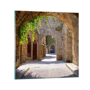 Cuadro sobre vidrio - Impresiones sobre Vidrio - La procesión está a punto de aparecer. - 70x70 cm