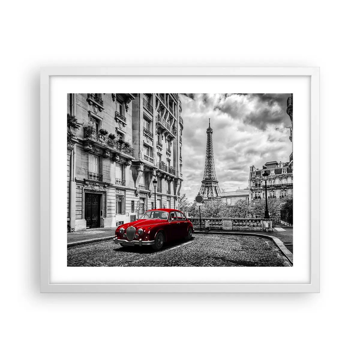Póster en marco blanco - Un depredador en la ciudad - 50x40 cm