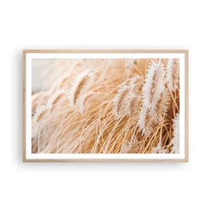 Póster en marco roble claro - El dorado susurro de las hierbas - 91x61 cm