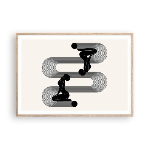 Póster en marco roble claro - Simetría sensual - 100x70 cm
