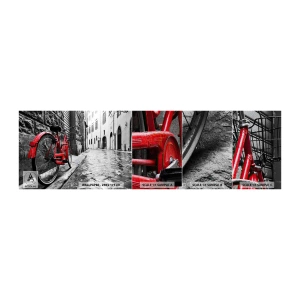 Muestra de fotomural Premium Sand - La verdadera belleza no envejece - Ciudad, Arquitectura, Bicicleta - 100x30 cm