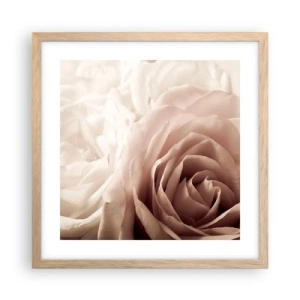 Póster en marco roble claro - En el corazón de una rosa - 40x40 cm