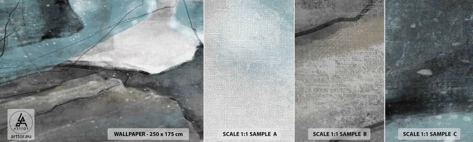 Muestra de fotomural Premium Canvas - Abstracción: rocas y hielo - Minimalismo, Pedazo, Moderno - 100x30 cm