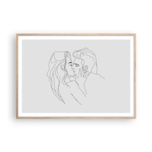 Póster en marco roble claro - Alineados - 100x70 cm