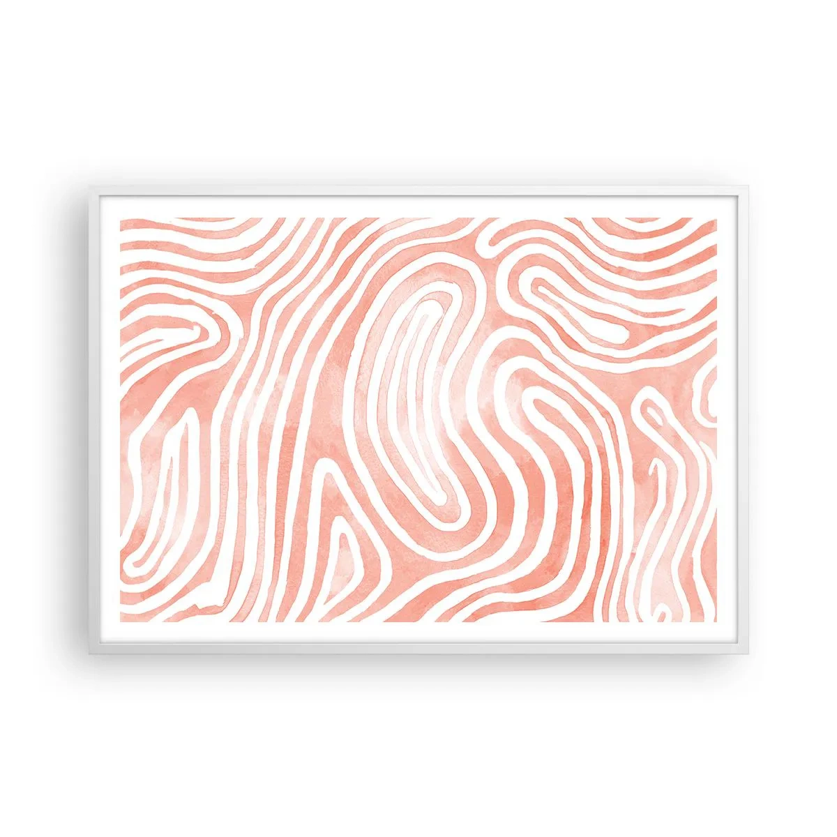 Póster en marco blanco - En un laberinto de coral - 100x70 cm