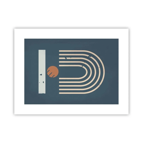 Póster - Geometría sobre azul marino - 40x30 cm