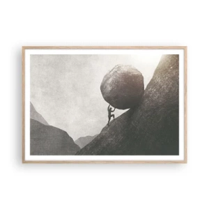 Póster en marco roble claro - Creo, contra toda esperanza - 100x70 cm