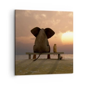 Cuadro sobre lienzo - Impresión de Imagen - Es bueno estar en silencio juntos - 60x60 cm