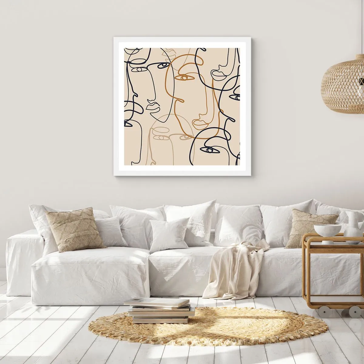 Póster en marco blanco - Retrato multiplicado - 40x40 cm