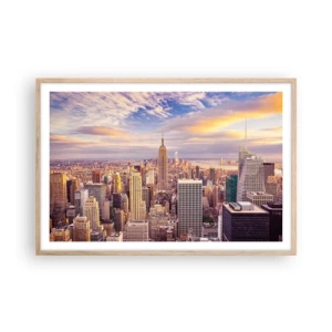 Póster en marco roble claro - Alcanzar las nubes - 91x61 cm