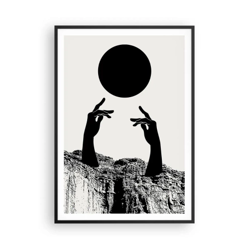 Póster en marco negro - Composición surrealista: el sol y el resto - 70x100 cm