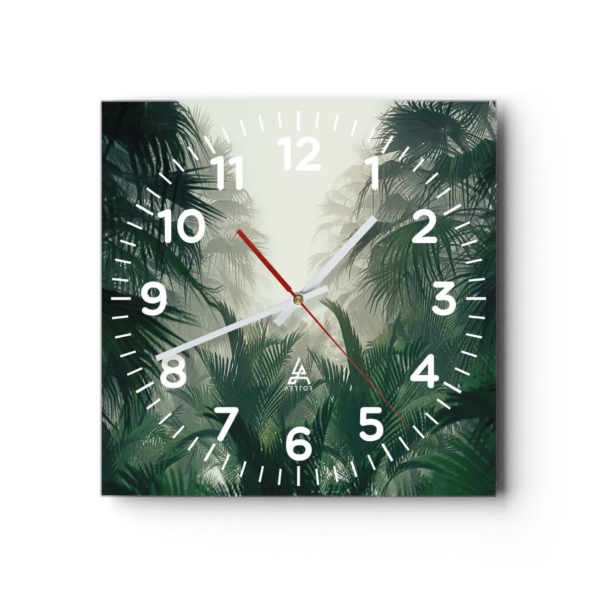 Reloj de pared - Reloj de vidrio - Misterio tropical - 30x30 cm