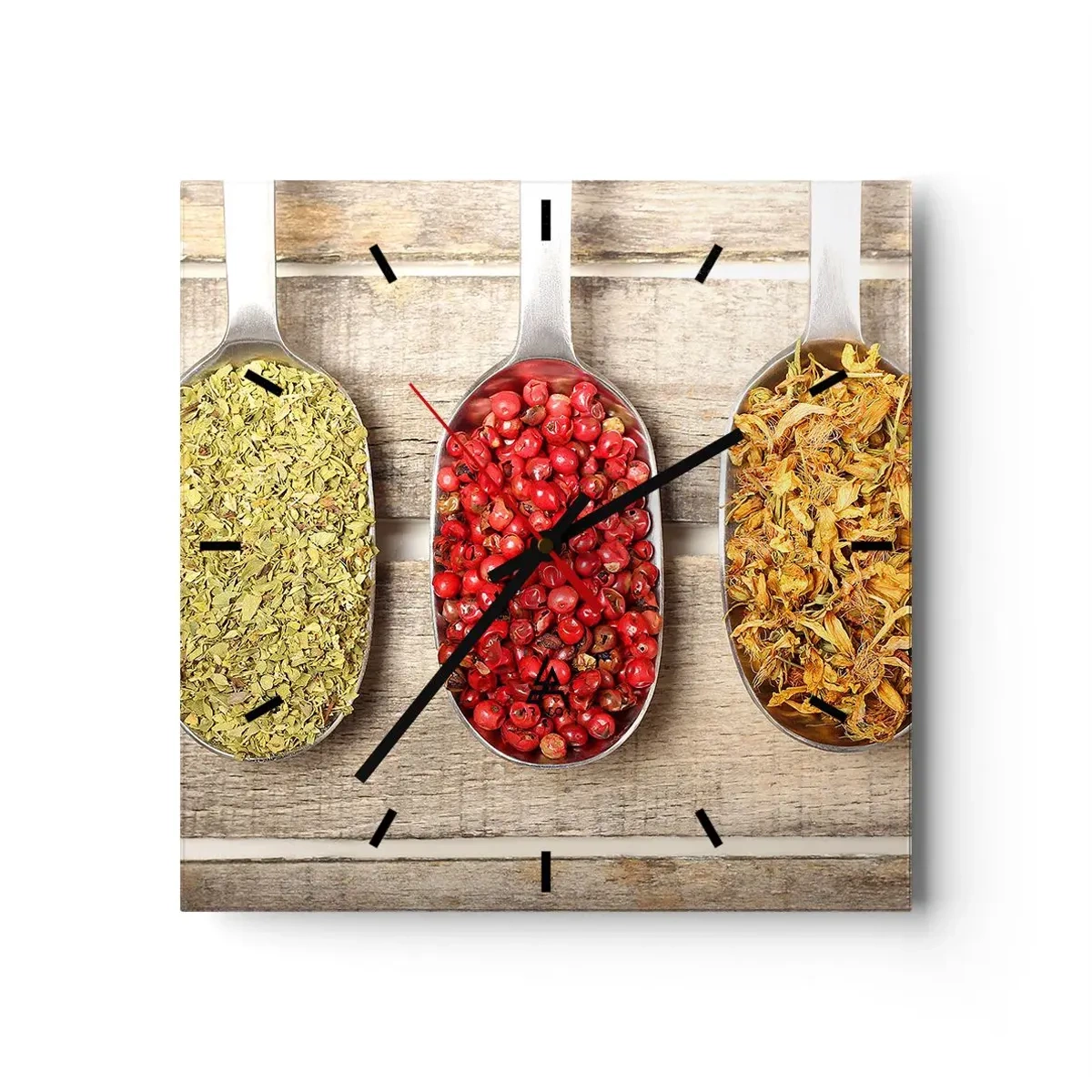 Reloj de pared - Reloj de vidrio - La magia de la cocina - 40x40 cm