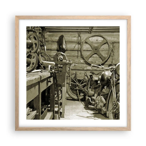 Póster en marco roble claro - En el trastero del abuelo - 50x50 cm