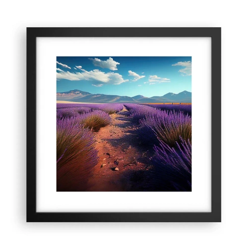 Póster en marco negro - Campos fragantes - 30x30 cm