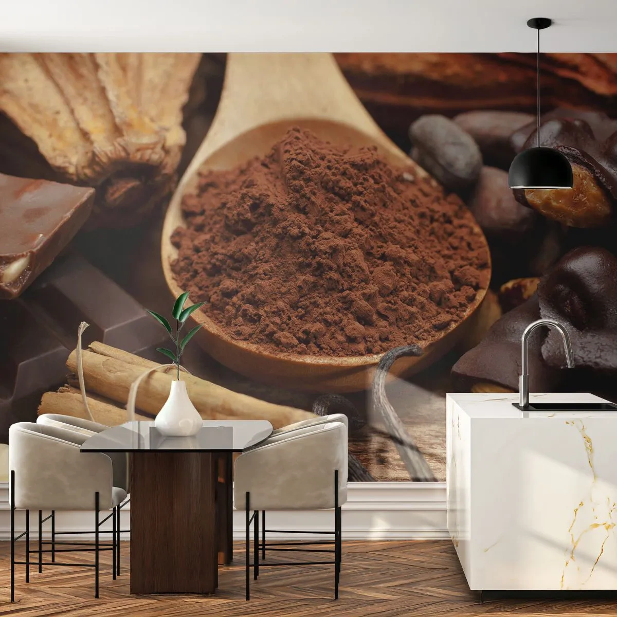 Fotomural Autadhesivo Deluxe Sticker - Lo mejor para las penas - Gastronomía, Chocolate, Café - 350x256 cm