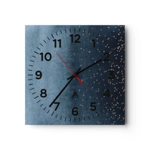 Reloj de pared - Reloj de vidrio - Composición - fases azules - 40x40 cm