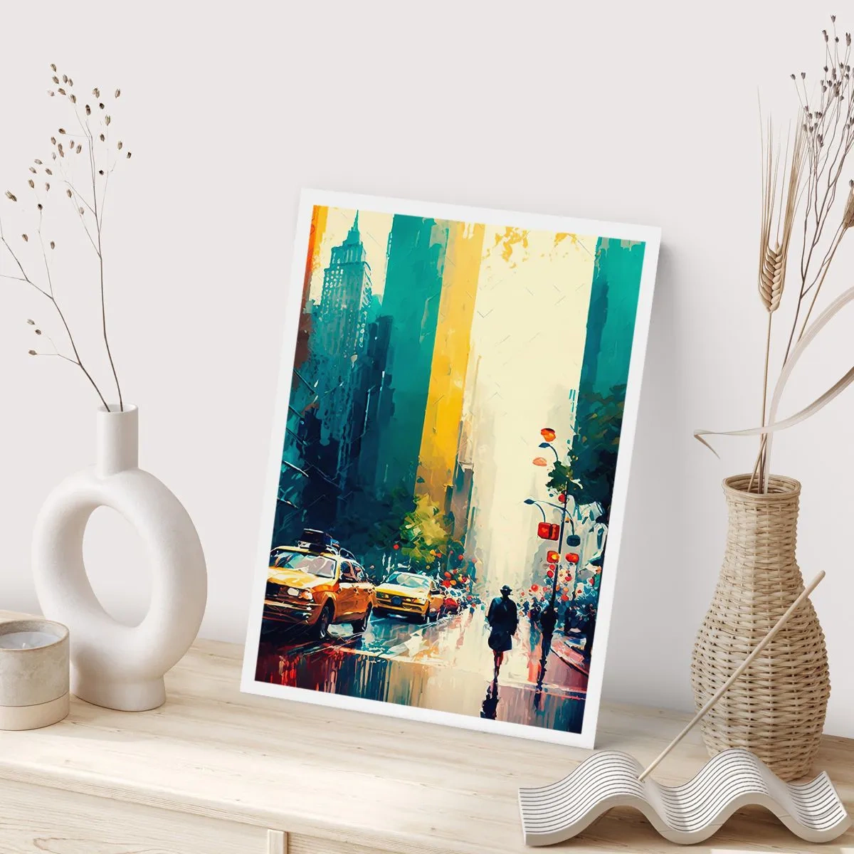 Póster - Nueva York - hasta la lluvia es colorida - 61x91 cm