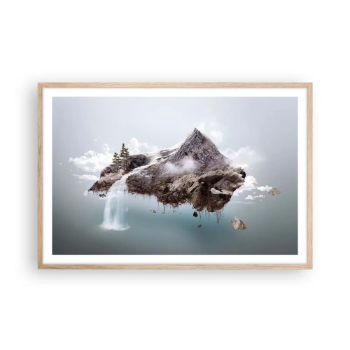 Póster en marco roble claro - Isla surrealista - 91x61 cm