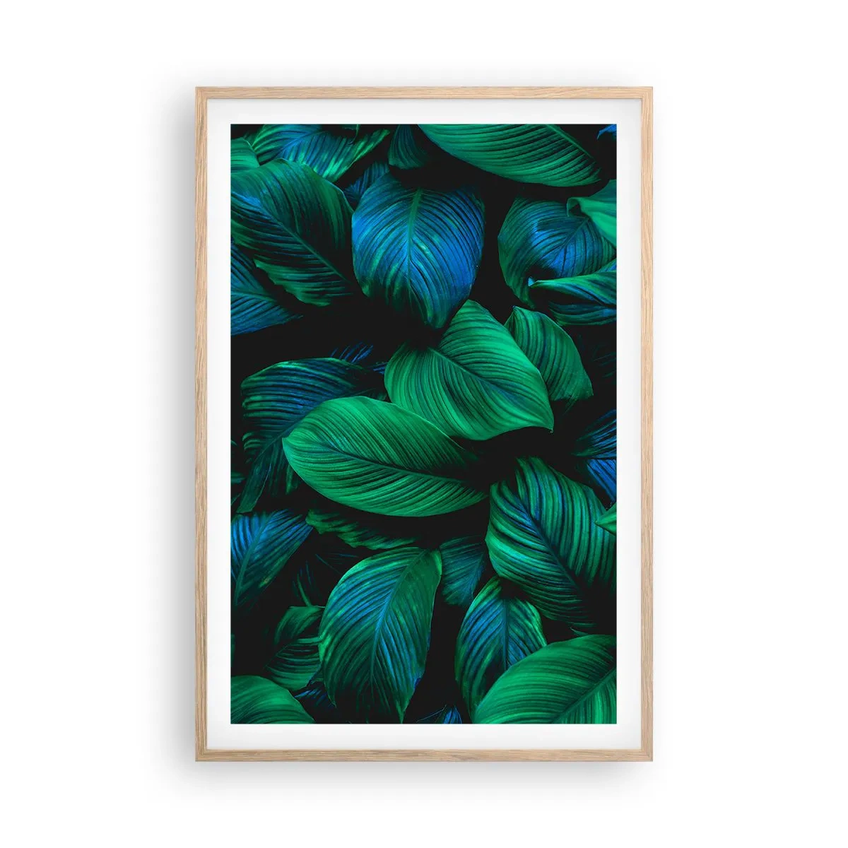 Póster en marco roble claro - En la multitud verde - 61x91 cm