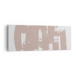 Cuadro sobre lienzo - Impresión de Imagen - Formas suaves de color rosa sobre un fondo claro - 140x50cm - Abstracción en rosa suave - Decoración de pared moderna para salón y dormitorio ARTTOR