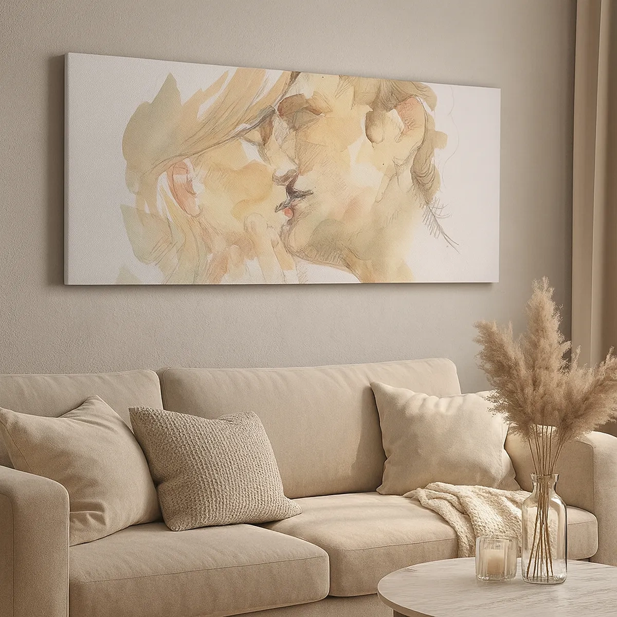 Cuadro sobre lienzo - Impresión de Imagen - ¿La media naranja encontrada? - 30x30 cm