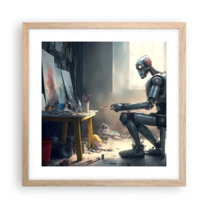 Póster en marco roble claro - El acto de creación - 40x40 cm