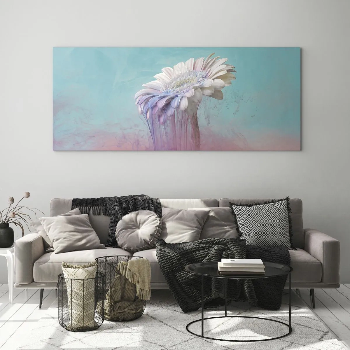 Cuadro sobre vidrio - Impresiones sobre Vidrio - El inframundo de las flores - 100x40 cm