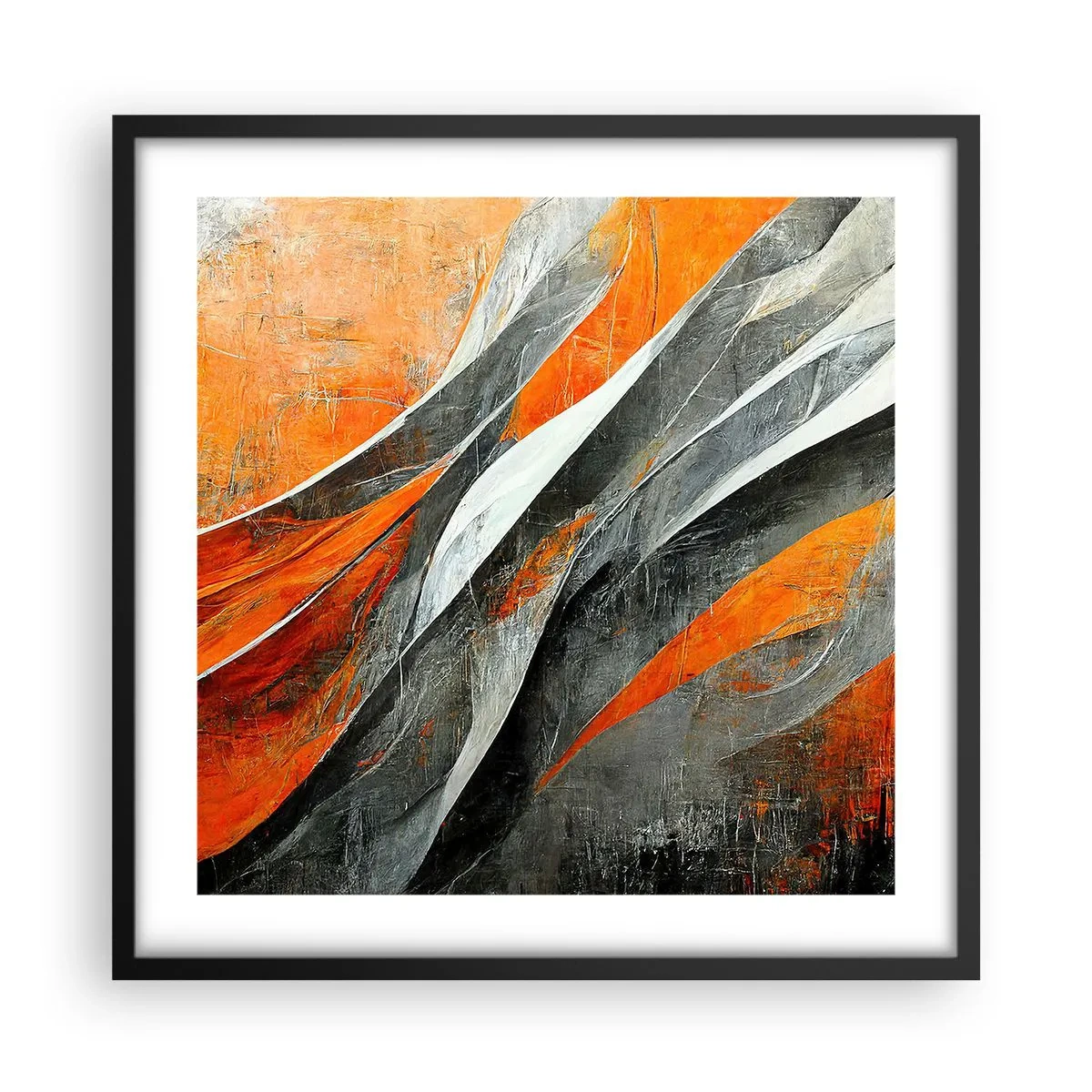 Póster en marco negro - Calor y frío - 50x50 cm