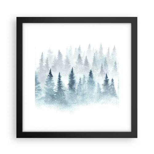 Póster en marco negro - Envuelto en la niebla - 30x30 cm