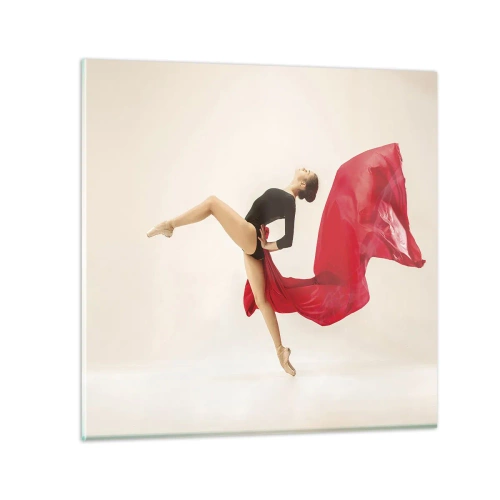 Cuadro sobre vidrio - Impresiones sobre Vidrio - Rojo y negro - 50x50 cm