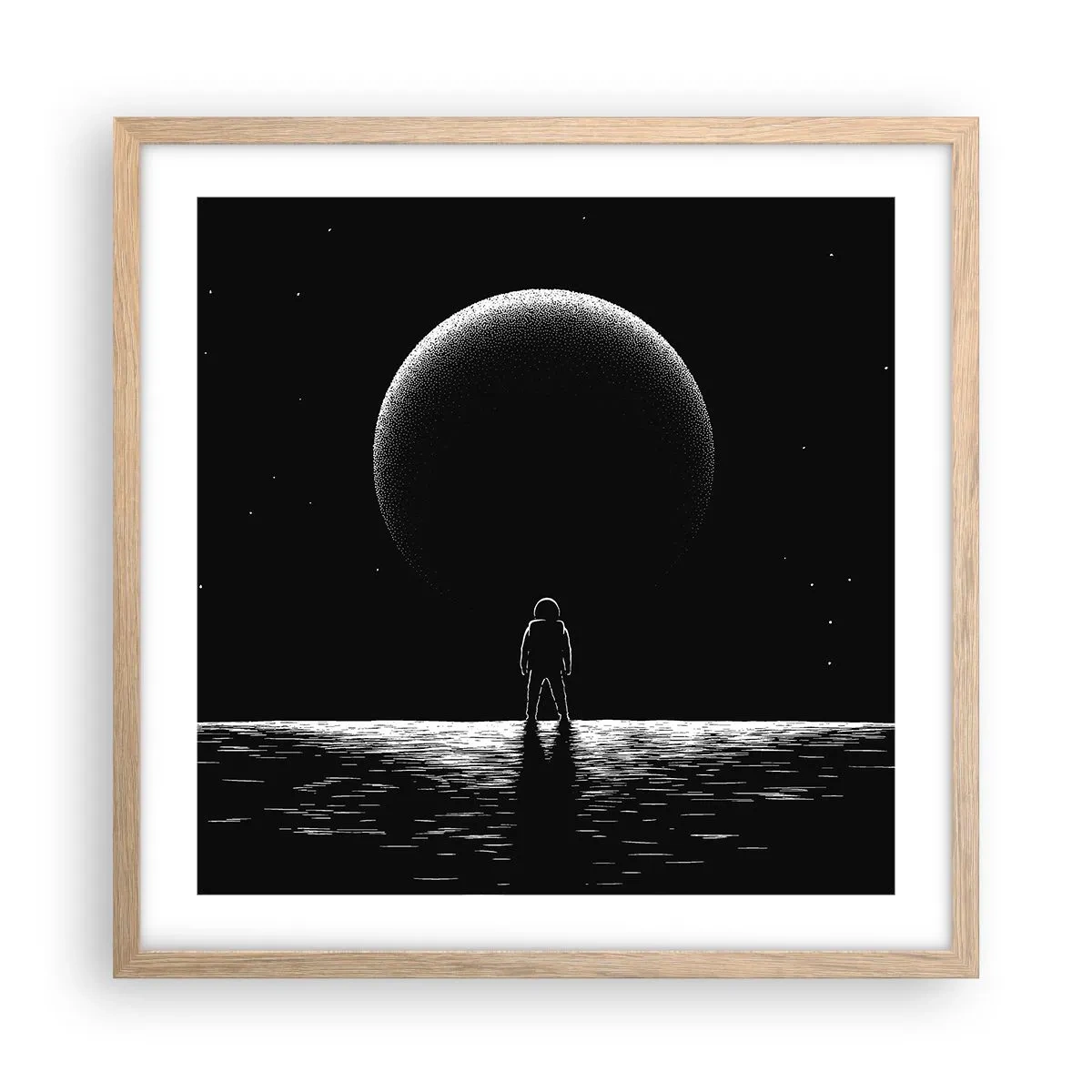 Póster en marco roble claro - Cara a cara - 50x50 cm