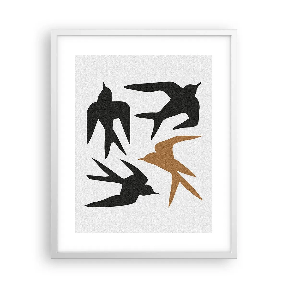Póster en marco blanco - Juegos de golondrinas - 40x50 cm