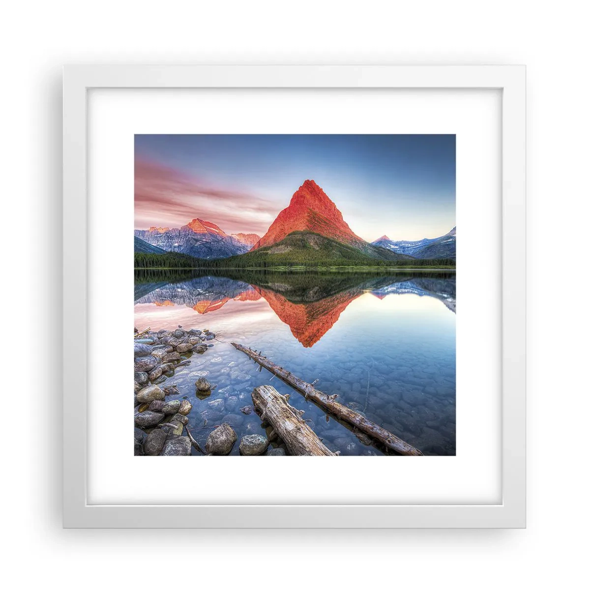 Póster en marco blanco - Cálido y frío - 30x30 cm