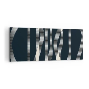 Cuadro sobre lienzo - Impresión de Imagen - Líneas geométricas en tonos claros sobre un fondo oscuro. - 120x50cm - Un intento de romper la oscuridad - Decoración de pared moderna para salón y dormitorio ARTTOR