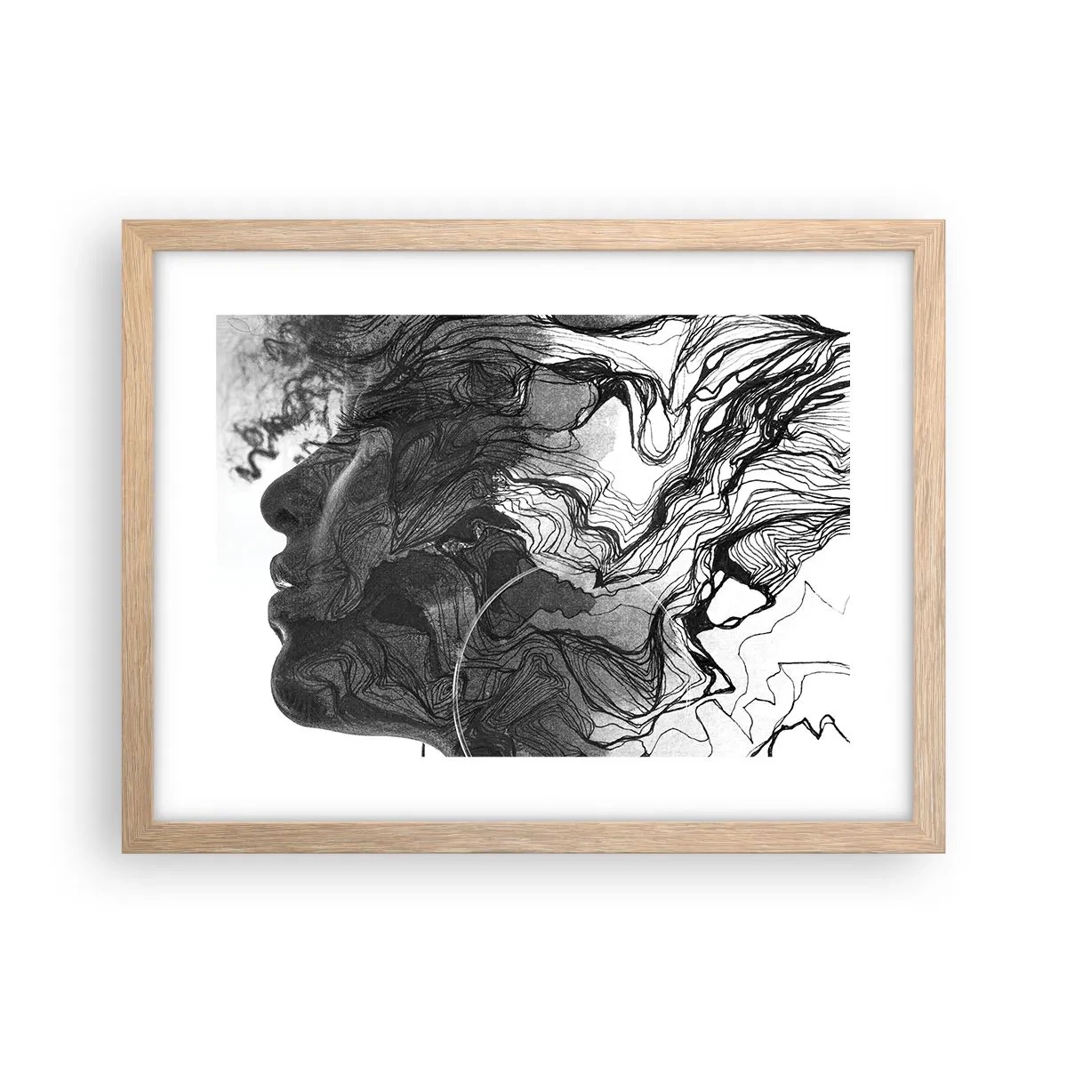 Póster en marco roble claro - Enredada en sueños - 40x30 cm