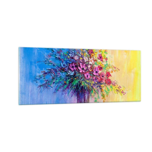 Cuadro sobre vidrio - Impresiones sobre Vidrio - El regalo de un prado de verano - 100x40 cm