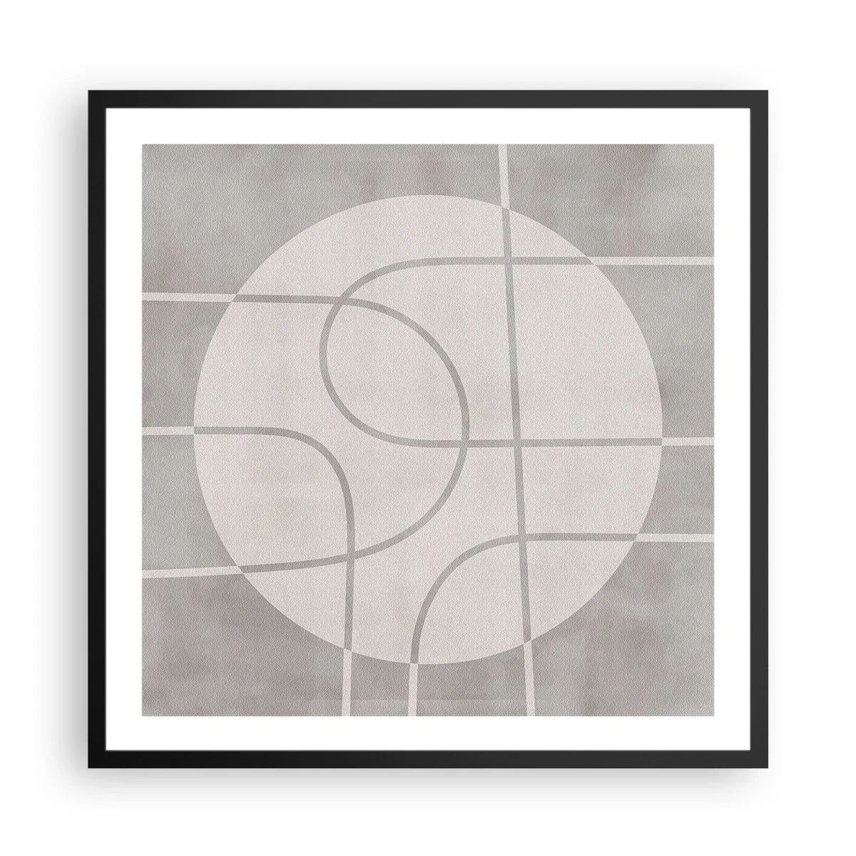 Póster en marco negro - Circular y rectilíneo - 60x60 cm