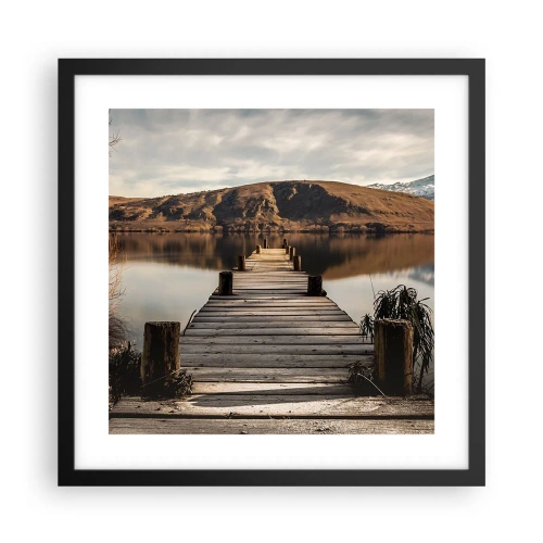 Póster en marco negro - Un paisaje en silencio - 40x40 cm