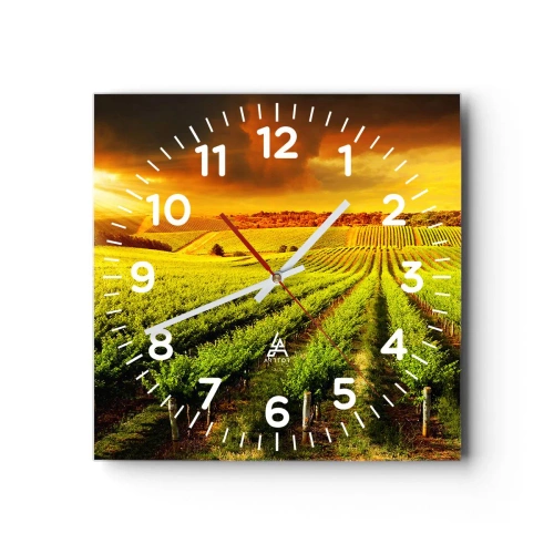 Reloj de pared - Reloj de vidrio - Bajo el sol de Australia - 40x40 cm