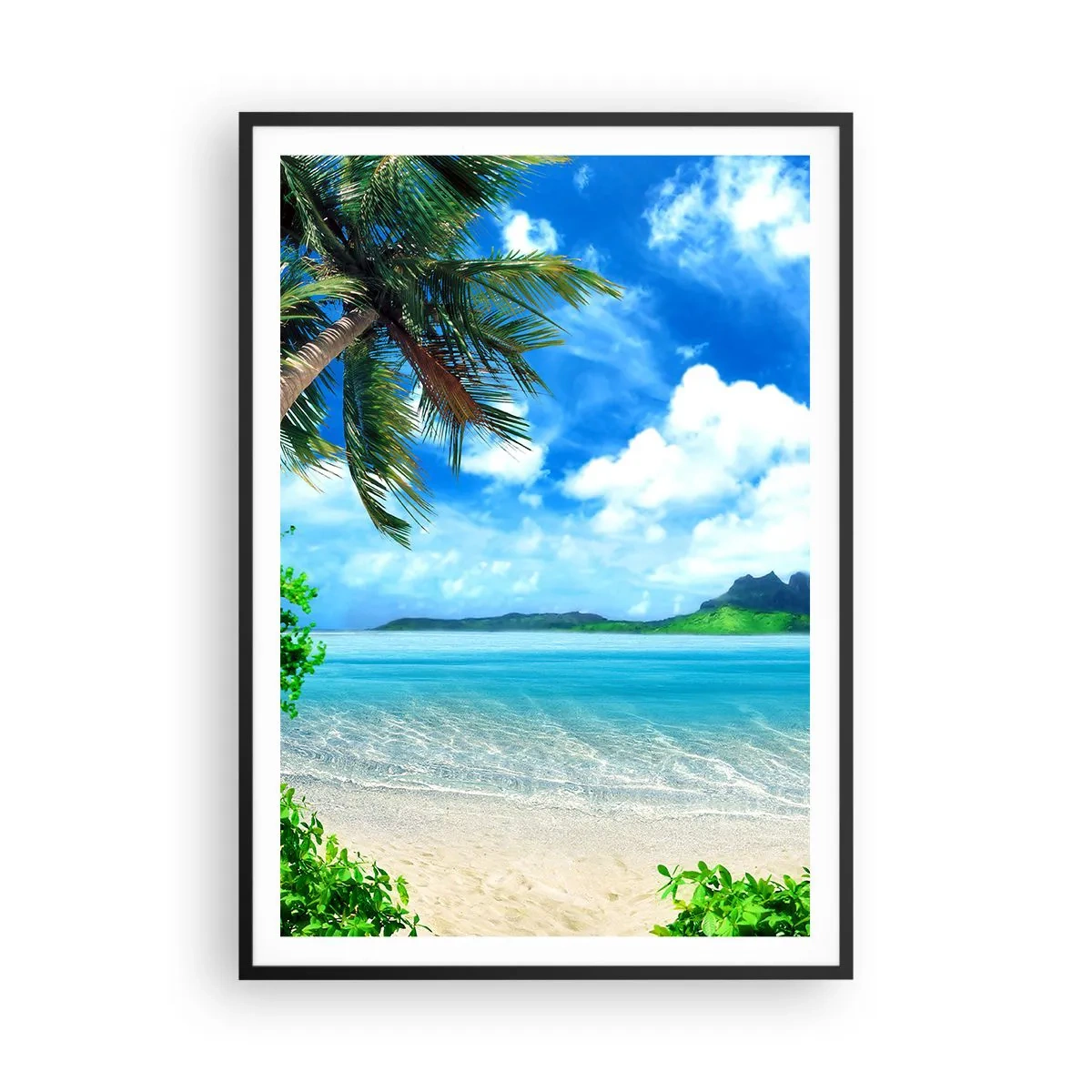 Póster en marco negro - El azul de los trópicos - 70x100 cm