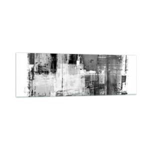 Cuadro sobre vidrio - Impresiones sobre Vidrio - Composición abstracta en blanco, negro y gris. - 160x50cm - El gris es hermoso - Decoración de pared moderna para salón y dormitorio ARTTOR
