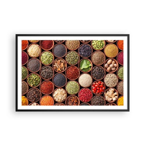 Póster en marco negro - Todos los sabores del mundo - 91x61 cm