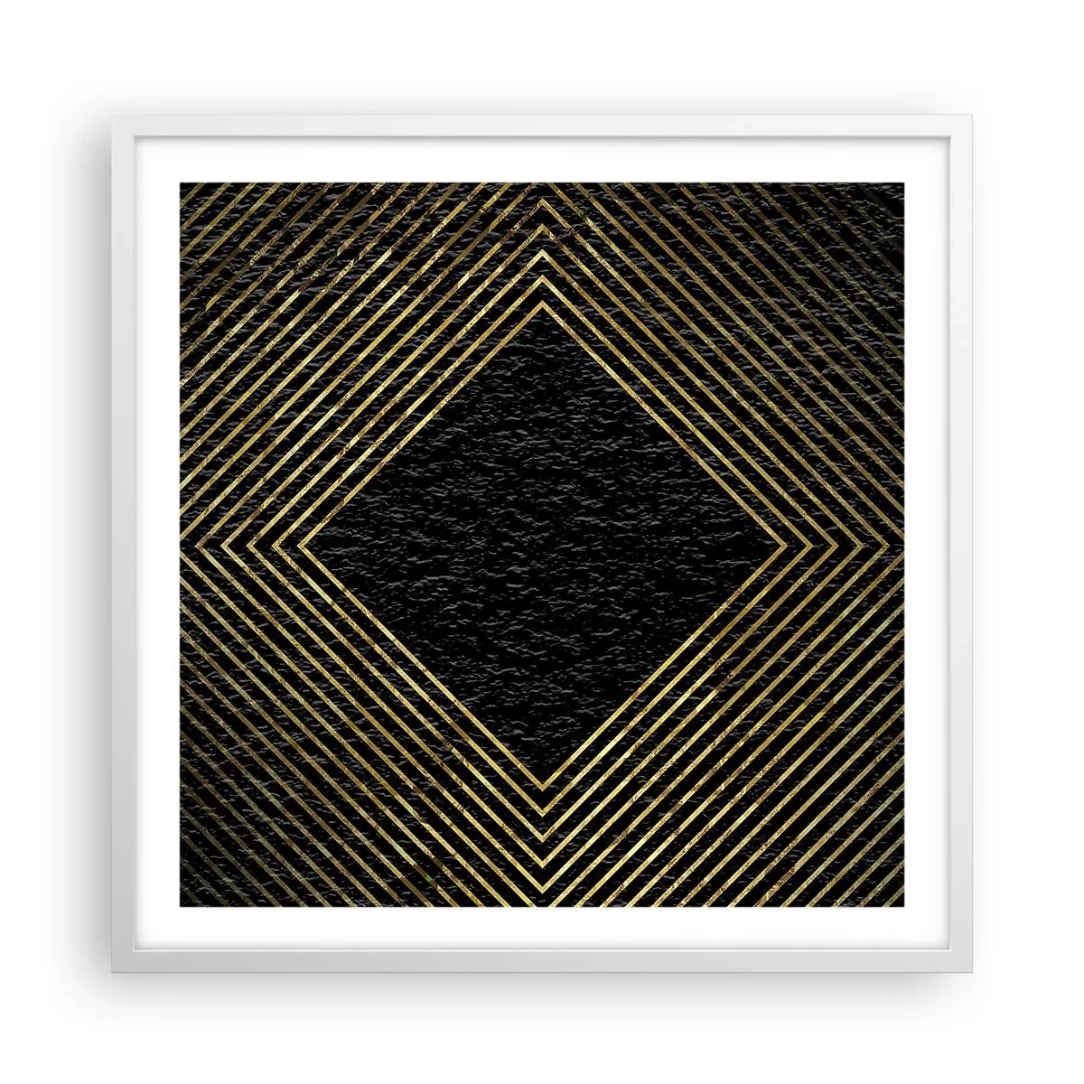 Póster en marco blanco - Geometría al estilo glamour - 60x60 cm