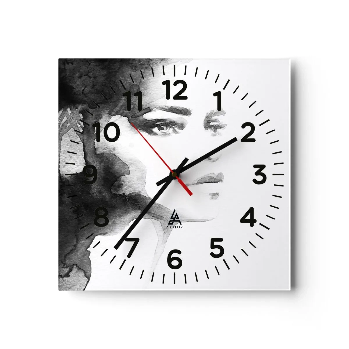 Reloj de pared - Reloj de vidrio - Hecho de misterio y niebla - 40x40 cm