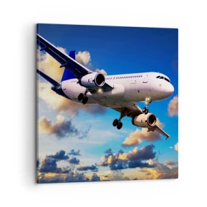 Cuadro sobre lienzo - Impresión de Imagen - Un viaje en blanco y azul - 60x60 cm