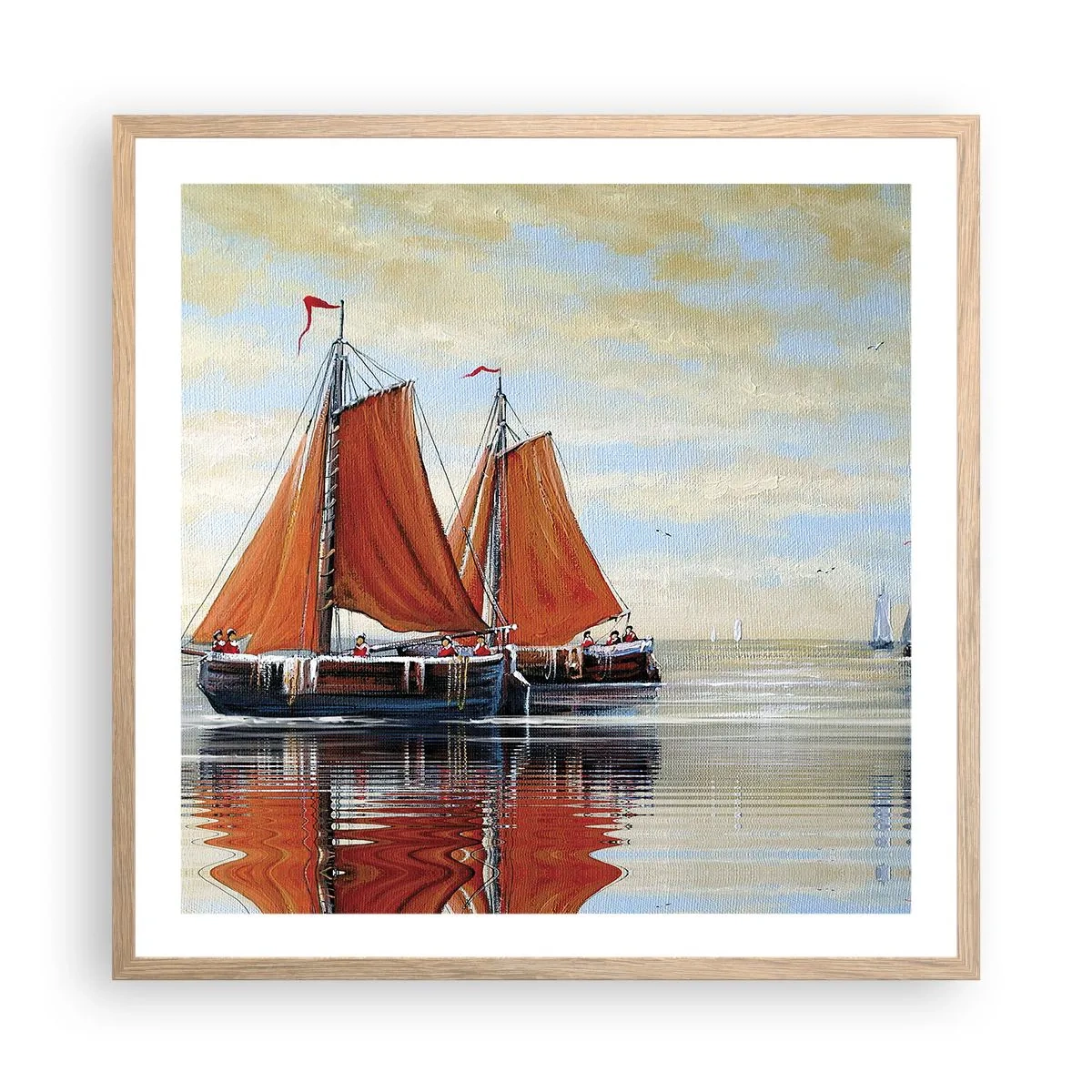 Póster en marco roble claro - Navega, marinero.... - 60x60 cm
